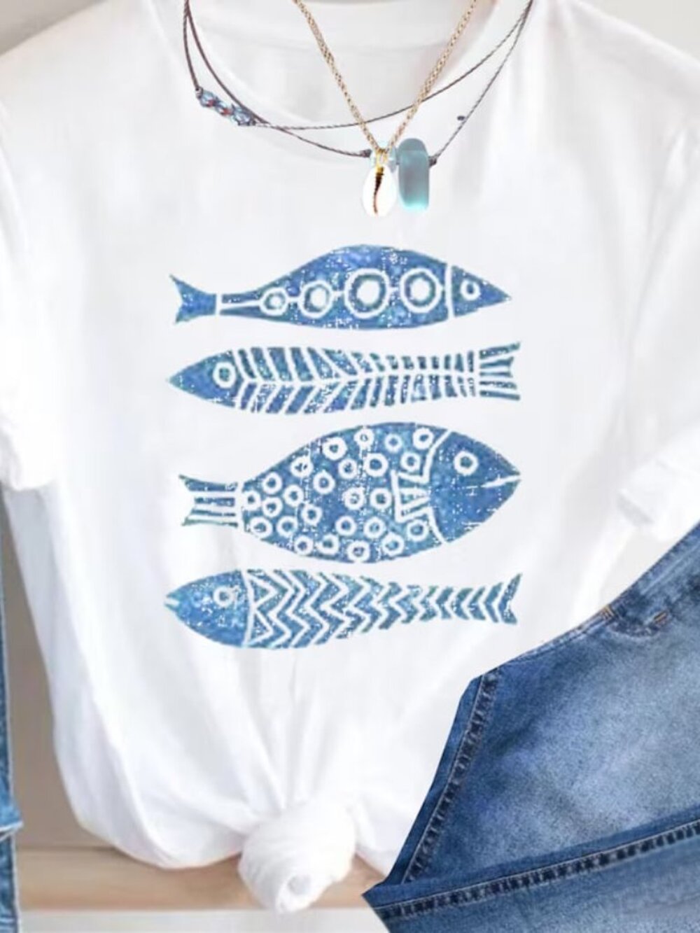 Graphic Fish Shirt, Beach Shirt, Summer Shirt Gift